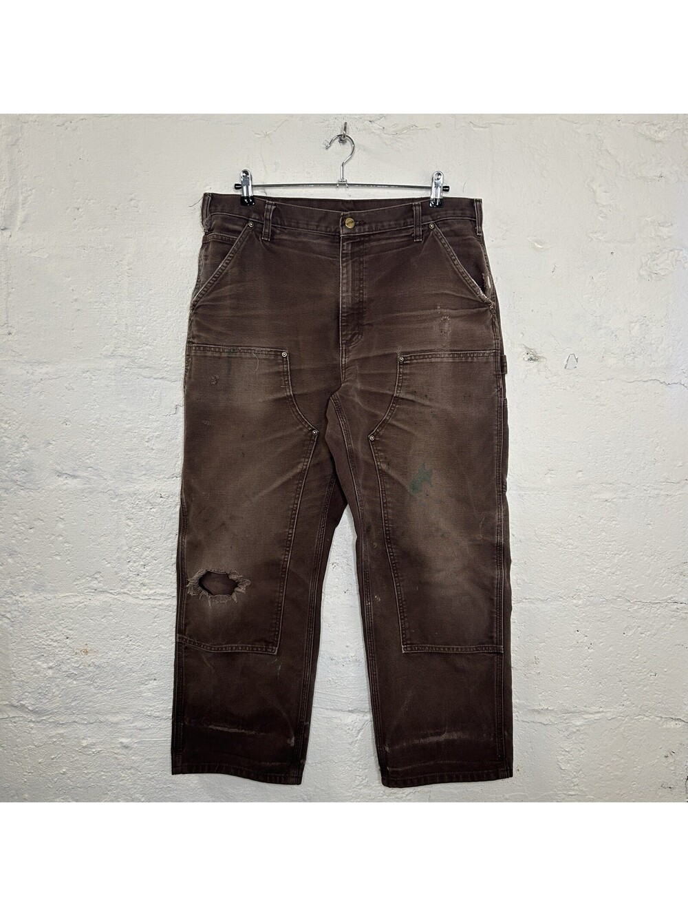 Thrashed Faded Carhartt DoubleKnee Pants “Dark Brown” B136